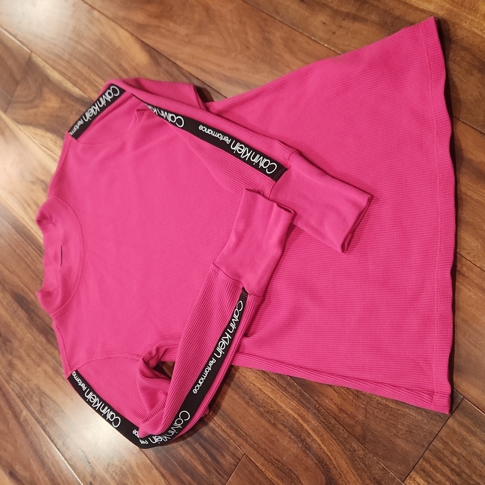 Calvin Klein Pink waffle/flannel style shirt